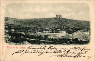 1902 Senj, Zengg; T. Devcic &amp; Co. / látkép, vár / general view, castle