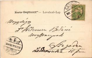 1902 Senj, Zengg; T. Devcic &amp; Co. / látkép, vár / general view, castle