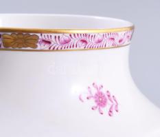 Herendi Apponyi purpur mintás váza, jelzett, hibátlan, m: 15 cm