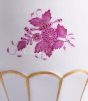 Herendi Apponyi purpur mintás váza, jelzett, hibátlan, m: 15 cm