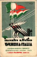 1929 Padova, Incontro Atletico Ungheria-Italia. Convegno sportivo triveneto. Incontro di Hockey Svizzera - Italia. Art. Graf. A. Tagliapietra / Magyar-olasz atlétikai találkozó / Hungarian-Italian Athletic sport meet s: Menegazzo (fl)