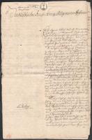 1822 Kapnik hivatalos levél az udvari kamarának későbbi, 1860-as okmánybélyegekkel.