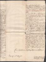 1822 Kapnik hivatalos levél az udvari kamarának későbbi, 1860-as okmánybélyegekkel