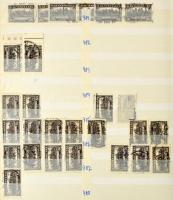1926-1932 Pengő-fillér, Kisegítő bélyegek sok példányos készlete, 24 lapos A/4 Leuchtturm berakóban