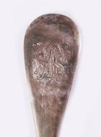 Ezüst (Ag) teás kanál szett, 6 darab, monogramos, jelzett, nettó 138g