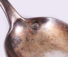 Ezüst (Ag) teás kanál szett, 6 darab, monogramos, jelzett, nettó 138g