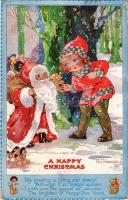 1923 A Happy Christmas. Raphael Tuck &amp; Sons 'Oilette' Series Postcard No. C 1421. s: Agnes Richardson (EB)
