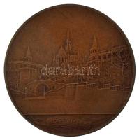 Berán Lajos (1883-1943) 1980 k. "Budapesti emlék" kétoldalas bronz emlékérem, későbbi öntö...