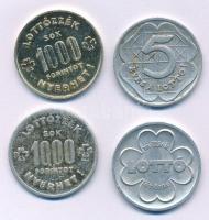 1950-1960 k. "Lottó" 4xklf Al zseton T:XF,VF