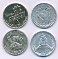 1950-1960 k. "Lottó" 4xklf Al zseton T:XF,VF