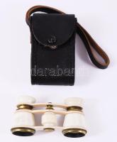 Retro színházi távcső, bőr tokban