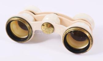 Retro színházi távcső, bőr tokban