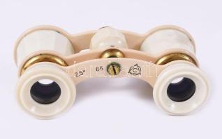 Retro színházi távcső, bőr tokban