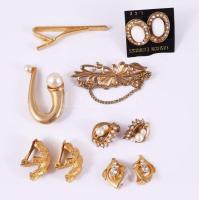 Kis doboznyi aranyozott bross, fülbevaló