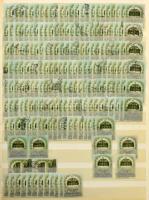 1938 Szent István III. sor sok példányos főleg bélyegzett készlete, közte szép bélyegzések, 24 lapos...