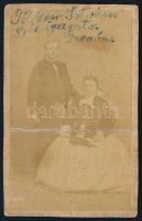 ca 1870 Kellner István, a dernői ( Drnava SK, Felvidél) vasgyár igazgatójának és feleségének vizitkártya fotója hajtásnyommal