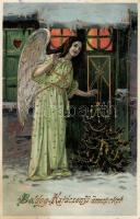 Christmas angel litho