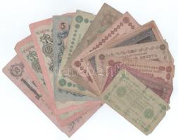 Orosz Birodalom 1898(1915-1917) 1R (Szign.: Shipov) + 1905(1917-1921) 3R (Szign.: Shipov) + 1909(1909-1918) 5R (Szign.: Shipov) + 10R (2xklf: Szign.: Shipov + Konshin) + 25R (Szign.: Shipov) + Szovjetunió / Orosz Szocialista Szövetségi Szovjet Köztársaság 1918. 3R - 250R (5xklf) + Orosz Polgárháború / Első Szibériai Ideiglenes Közigazgatás 1918. 10R T:F,VG, szakadások, pici anyaghiány Russian Empire 1898(1915-1917) 1 Rouble (Sign.: Shipov) + 1905(1917-1921) 3 Roubles (Sign.: Shipov) + 1909(1909-1918) 5 Roubles (Sign.: Shipov) + 10 Roubles (2xdiff: Sign.: Shipov + Konshin) + 25 Roubles (Sign.: Shipov) + Soviet Union / Russian Socialist Federated Soviet Republic 1918. 3 Roubles - 250 Roubles (5xdiff) + Russian Civil War / First Siberian Provisional Administration 1918. 10 Roubles C:F,VG, tears, tiny missing material