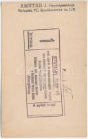 1916 Budapest, "Ez a kép a mentők javára adatott el!" Ragasztott fotó szecessziós keretben...