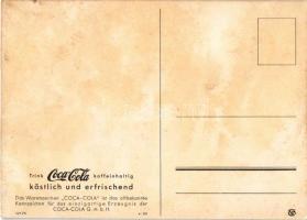 Trink Coca-Cola schutzmarke Eiskalt / Coca-Cola drink advertisement, lady with horse (fl)