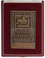 1965. "Népgazdaság részére végzett kiváló termelő munkáért" bronz plakett névre szólóan gravírozva, eredeti tokban (80x122mm) T:AU