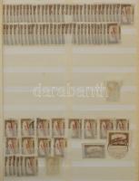 1919-1920 Magyar tanácsköztársaság (I.) és Búzakalász sor több példányos készlete szépen rendezve, közte néhány összefüggés, érdekesség, 24 lapos A/4 berakóban