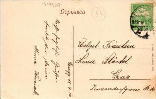 1910 Eszék, Essegg, Osijek; Zupanijka ulica / Comitatsgasse / utca, zsinagóga, gyógyszertár, piac, ü...