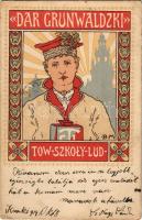 1914 Dar Grunwaldzki. Tow-Szkoly-Lud / Polish People's School Society advertisement card s: B.M. (EK)