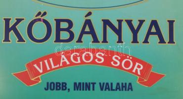 Kőbányai világos sör és Arany ászok műanyag reklámtábla, 98x86 cm alatt, egyik sérült /// KIZÁRÓLAG ...