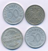Német Birodalom 1908. 10pf Al + 1922-1942. 50pf Al (3xklf: 1922A, 1935A, 1942B) T:XF patina
German ...