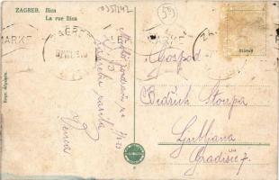 1923 Zagreb, Zágráb; Ilica / utca, üzletek, bank, villamos / street view, shops, bank, tram (lyuk / ...