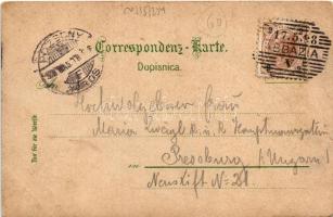 1898 Abbazia, Opatija; Hafen von Abbazia, Hotel Kronprinzessin Stefanie, Seebäder und Hydropatsiche ...