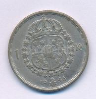 Svédország 1946TS 1K billon "V. Gusztáv" T:VF Sweden 1946TS 1 Krona billon "Gustaf V" C:VF Krause KM#814