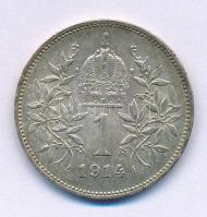 Ausztria 1914. 1K Ag "Ferenc József" T:XF,VF, patina Austria 1914. 1 Corona Ag "Franz Joseph" C:XF,VF, patina Krause KM#2820
