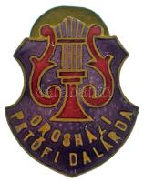 DN "Orosházi Petőfi Dalárda" zománcozott gomblyukjelvény, hátoldalán "Paulik K" gyártói jelzéssel (20x17mm) T:XF