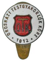 DN "Orosházi Testgyakorlók Köre 1912" zománcozott gomblyukjelvény, hátoldalán "Jerouschek" gyártói jelzéssel (16mm) T:XF