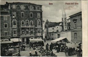 Zadar, Zara; Piazza dell'Erbe / market square. Edit. Petri (ázott / wet damage)