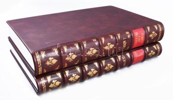 Corpus Juris Hungarici. Magyar Törvénytár, avagy nemes Magyarország és hozzá kapcsolt részek összes törtvényei, két kötetre osztva. I-II. köt. Szerk.: Bencsik Gábor. Kísérőfűzette: Bencsik Gábor: A corpus Juris Hungarici keletkezése, kiadástörténete és a 2006-os kiadás. Bp., 2006., Magyar Mercurius,(Pauker-ny.), 743 p.; 552 p. Az 1751-es reprint kiadása. Számozott (67./500) példány. Kiadói aranyozott, bordázott egészbőr-kötések, kiadói bársony "tarisznyában", szép állapotban. 35x24x5 cm, 35x24x4 cm.