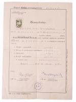 1939 Vitézi cím használatára és vitézi jelvény viselésére jogosító igazolvány. Korabeli hivatalos má...