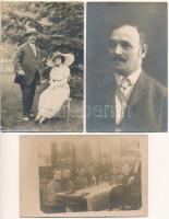 45 db RÉGI fotós képeslap és fotó: Bronner Miksa (Rátonyi Róbert színművész anyai nagyapja) kávéház-tulajdonos családi levelezéséből: portrék, utazások, családi képek / 45 pre-1945 photos and photo postcards from a Hungarian café owner's correspondence: portraits, journeys, family photos