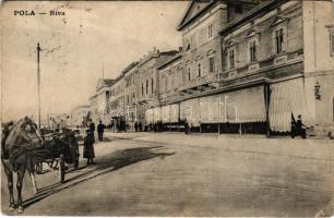 1909 Pola, Pula; Riva / quay. G. Costalunga (ázott / wet damage)