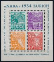 Svájc 1934 Jó minőségű NABA blokk Mi 1 (Mi EUR 750.-)