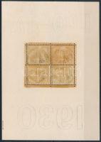 1930 IPOSTA blokk Mi 1 luxus minőség. Sign: Schlegel (Mi EUR 1.600.-)