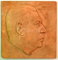 Sződy Szilárd (1878-1939) 1935. "Oberle József Gim. Igazgató" nagyméretű mázas gipsz plakett (260x252mm) T:AU lepattanásokkal