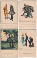 Brassó, Kronstadt, Brasov; 4 db RÉGI első világháborús katonai művészlap: Kriegsfürsorge der K.u.K. 1. Armee / 4 WWI Austro-Hungarian K.u.K. military art postcards s: Hermann Molzer