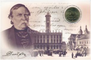 2003. 20Ft Cu-Ni-Zn "Deák Ferenc" elsőnapi veret "10475" sorszámú emléklapon T:UNC Adamo FOEM2