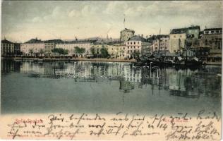 Split, Spalato; Obala / Marina / kikötő, rakpart / quay. Dep. J. Nikolic. Fot. E. Wieser (b)