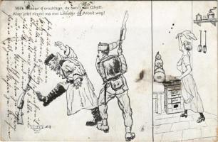 1914 Mit n Russen d'erschlagn da hab i mei Gfrett... / oroszellenes német katonai művészlap / German military art postcard against Russia (fl)