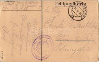 1916 Herzliche Ostergrüsse! Inf. reg. Nr. 4. Ostern im Felde / Húsvéti üdvözlet a frontról, osztrák-...
