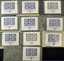 1933 10 db WIPA blokk kifogástalan állapotban tokkal együtt, a beragasztásból származó jelentéktelen ragasztónyomokkal. / 10 WIPA blocks with usual small glue remnants, with folder (Mi EUR 37.500.-)